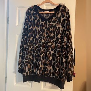 Plus size 2x animal print top